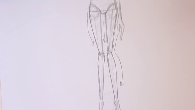 Croquis des cuisses et des jambes
